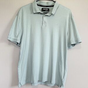 Calvin Klein Cotton Short Sleeve Polo Light Blue Green Men’s Size Large